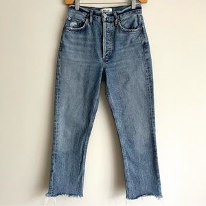 AGOLDE Riley High Rise Straight Crop Jean in Emulsion (Hemmed/Flawed)